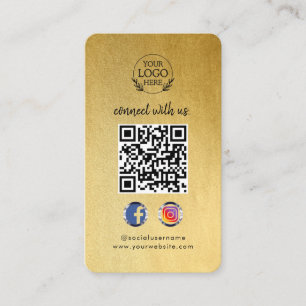 Connect with Us   Custom Social Media QR Code Business Card