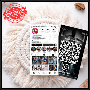 Connect with Us Fitness Trainer Personal Instagram Business Card