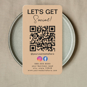 Connect with us Instagram Facebook Logo Qr Code Business Card