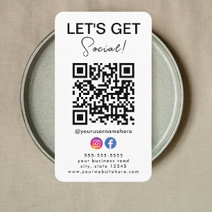 Connect with us Instagram Facebook Logo Qr Code Business Card