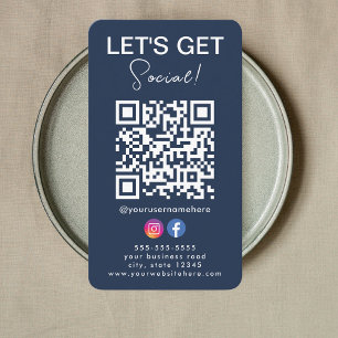 Connect with us Instagram Facebook Logo Qr Code Business Card