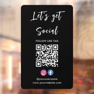 Connect With Us Instagram Facebook Qr Code Black