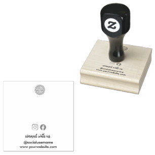 Connect with us Instagram Facebook Social Media Rubber Stamp