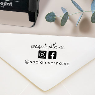Connect with us Instagram Facebook Social Media Self-inking Stamp