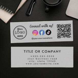 Connect With Us Instagram Facebook Tiktok Logo Mini Business Card