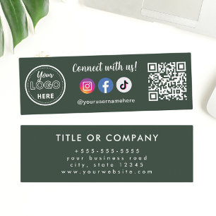 Connect With Us Instagram Facebook Tiktok Logo Mini Business Card