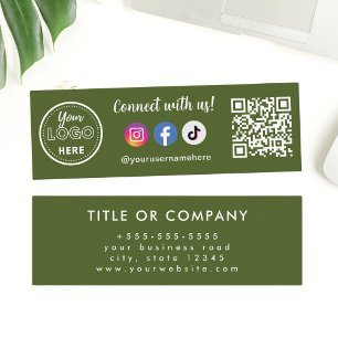 Connect With Us Instagram Facebook Tiktok Logo Mini Business Card