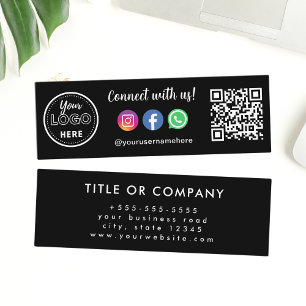 Connect With Us Instagram Facebook Whatsapp Logo Mini Business Card
