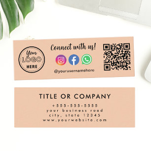 Connect With Us Instagram Facebook Whatsapp Logo Mini Business Card
