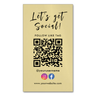 Connect With Us Qr Code Facebook Instagram Magnetic Business Card