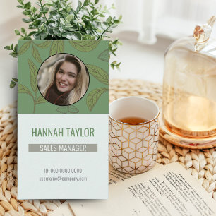 Connect With Us QR Code Green Tea Logo Business Card