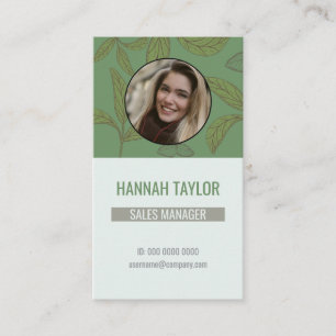 Connect With Us QR Code Green Tea Logo Business Card