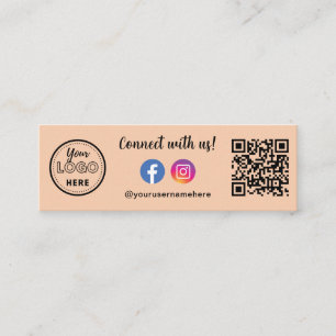 Connect With Us Qr Code Instagram Facebook Logo Mini Business Card