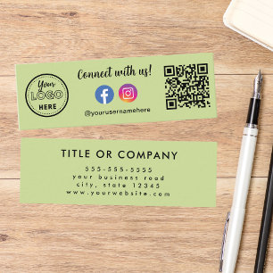 Connect With Us Qr Code Instagram Facebook Logo Mini Business Card