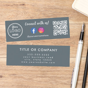 Connect With Us Qr Code Instagram Facebook Logo Mini Business Card