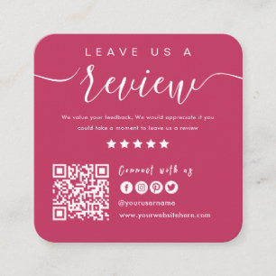 Connect With Us QR Code   Leave Us A Review Modern Square Business Card