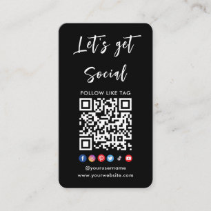 Connect With Us Qr Code Professional Black Business Card