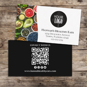 Connect With Us   QR Code Simple Logo Modern Photo Business Card