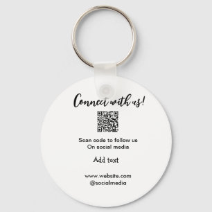 Connect with us scan QR code add website email  Key Ring