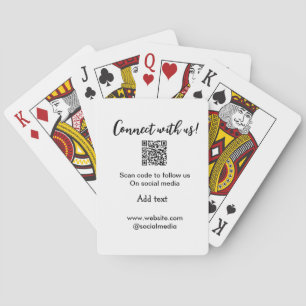 Connect with us scan QR code add website email  Playing Cards