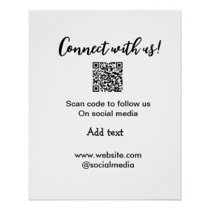 Connect with us scan QR code add website email  Poster