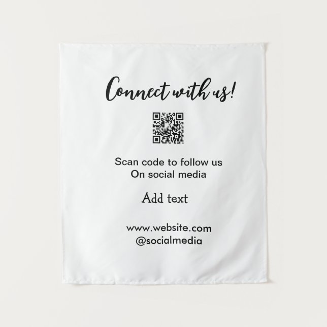 Connect with us scan QR code add website email  Tapestry (Front)