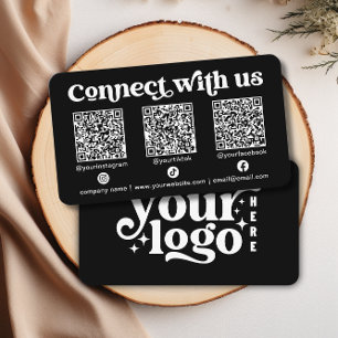 Connect with us Social Media QR Black Business Business Card