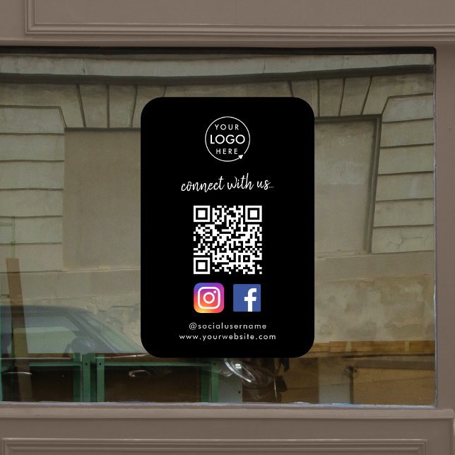 Connect with us | Social Media QR Code Black (Creator Uploaded)