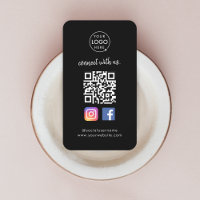 Connect with us | Social Media QR Code Black