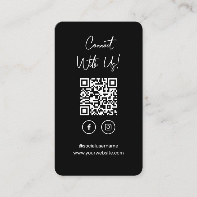 Connect With Us Social Media QR Code Business Card (Front)