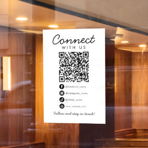 Connect with Us Social Media QR Code Business Logo