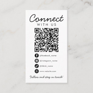 Connect with Us Social Media QR Code Business Logo Business Card