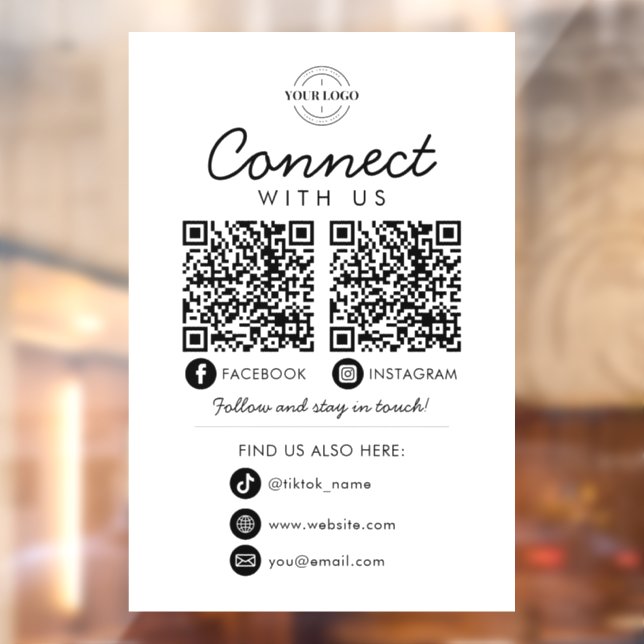 Connect with Us Social Media QR Code Company Logo (Sheet 2)