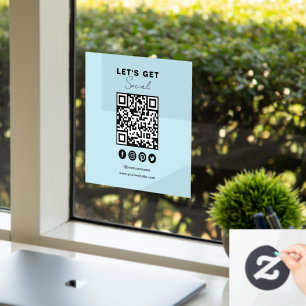 Connect With Us Social Media QR Code Light Blue