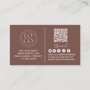 Connect with Us Social Media Qr Code Logo Business Card