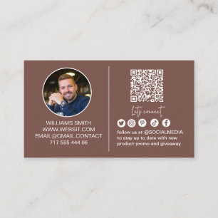 Connect with Us Social Media Qr Code Logo Business Card