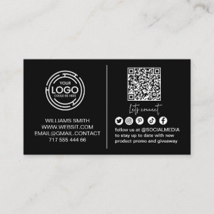 Connect with Us Social Media Qr Code Logo Business Card