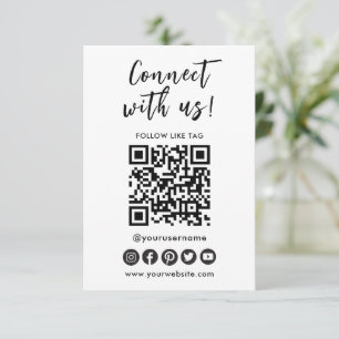 Connect With Us Social Media QR Code Logo Invitation