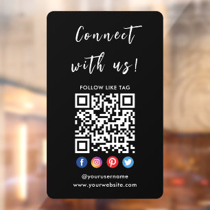 Connect With Us Social Media Qr Code Logo Modern