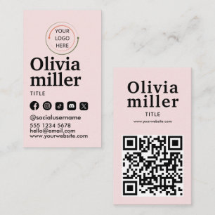 Connect with Us   Social Media QR Code Modern  Business Card