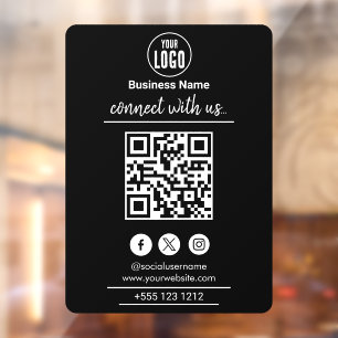 Connect with us   Social Media QR Code White