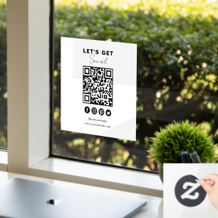 Connect With Us Social Media QR Code White
