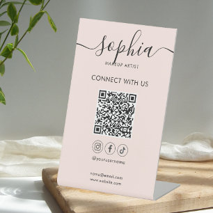 Connect with us Social Media Script Pedestal Sign