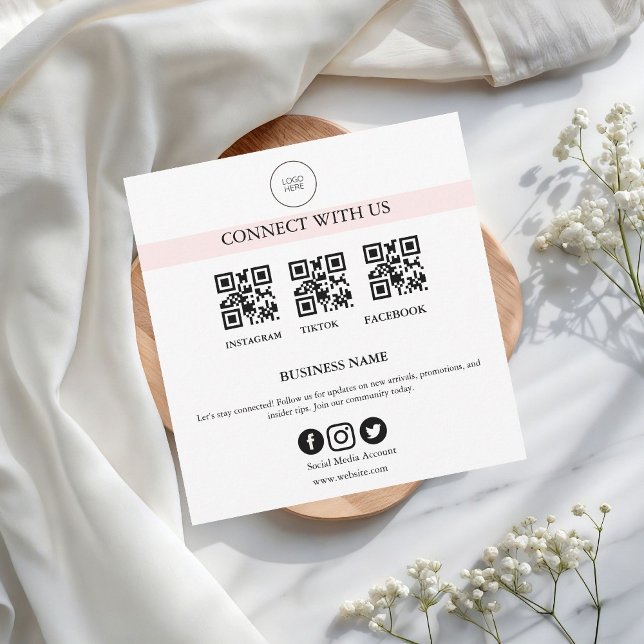 Connect With Us Social Media Sign | Business Card (Creator Uploaded)