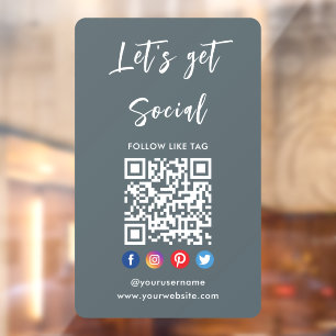 Connect With Us Social Media Trendy Grey Qr Code