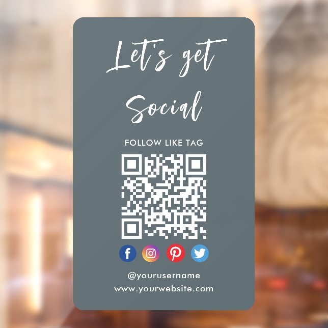 Connect With Us Social Media Trendy Grey Qr Code (Sheet 2)