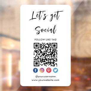 Connect With Us Social Media Trendy White Qr Code