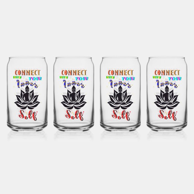 Connect With Your Inner Self Can Glass (Front)