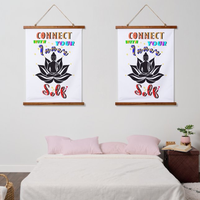 Connect With Your Inner Self Hanging Tapestry (Bedroom)