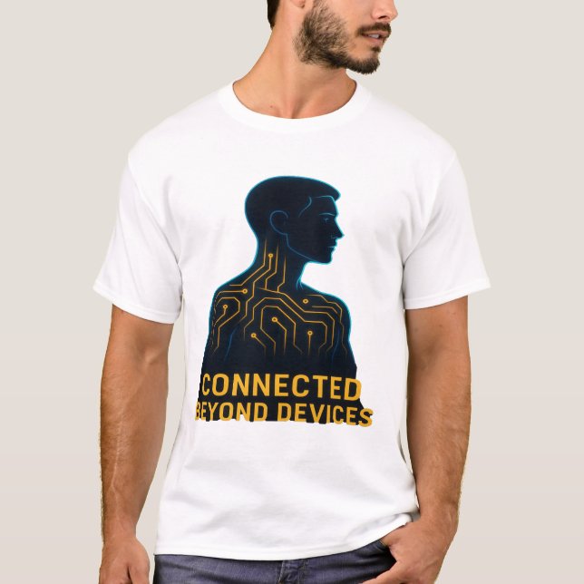 Connected Beyond Devices - Digital Age Philosophy  T-Shirt (Front)